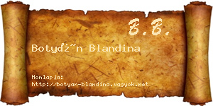 Botyán Blandina névjegykártya